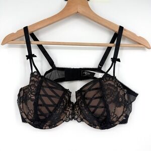 Adore Me Black Enny Contour Balconette Lace Bra 38C